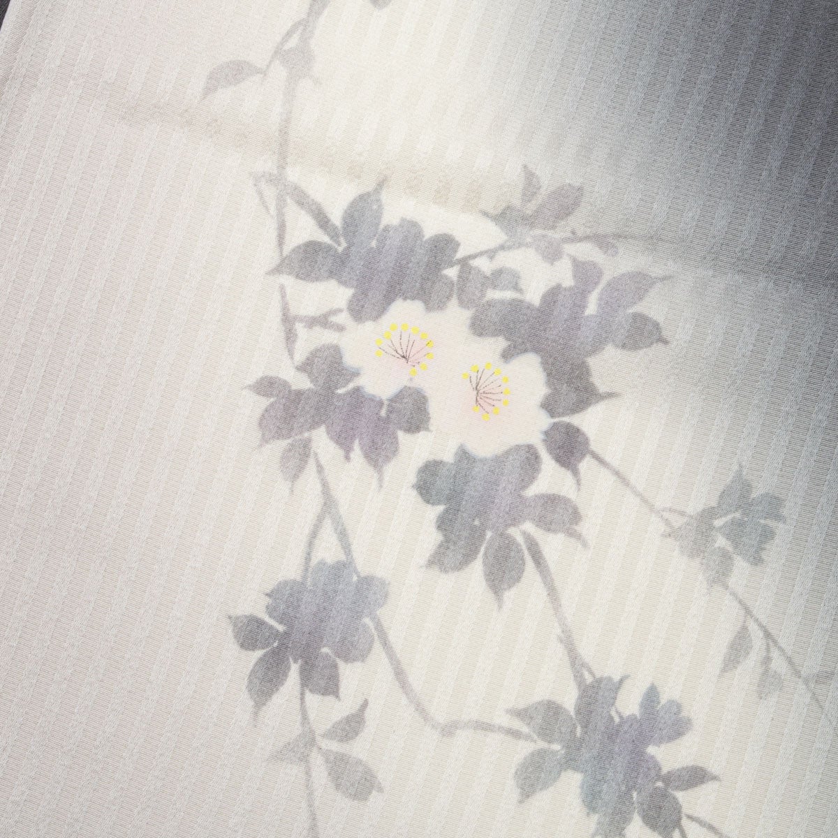 小紋 正絹 一つ紋 小桜文様 暈し染め 青灰 サックスブルー 躾糸付き 未使用 くるりのシルック 江戸小紋 鮫 灰桜 - サキガケ