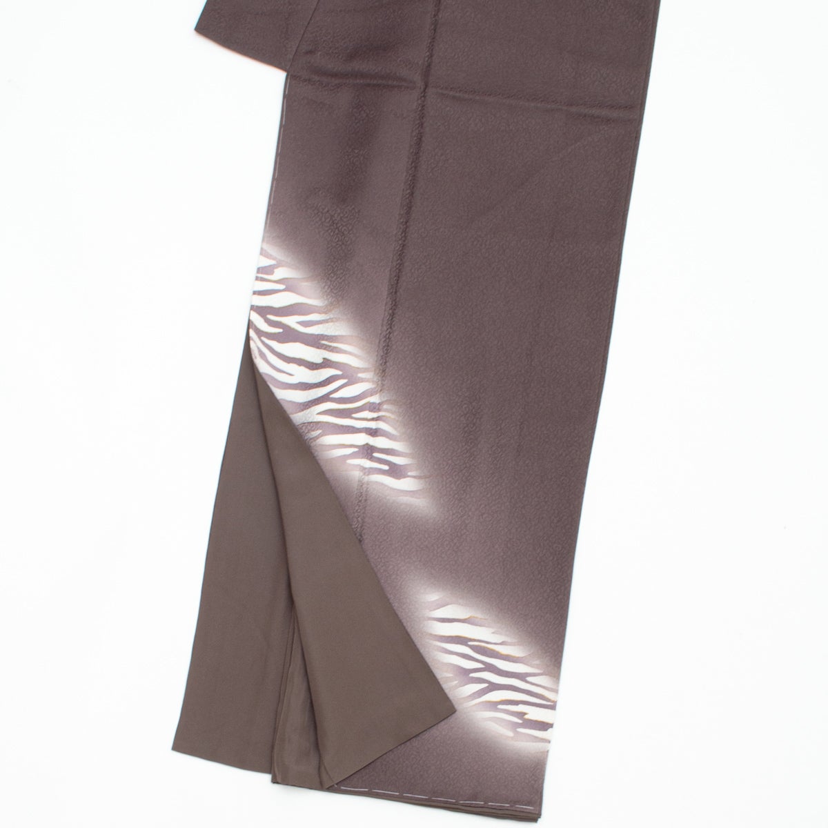 正絹 袷 美品】付下げ訪問着 ゼブラ 紫鳶 金彩 正絹 袷 身丈：約158cm 裄：約