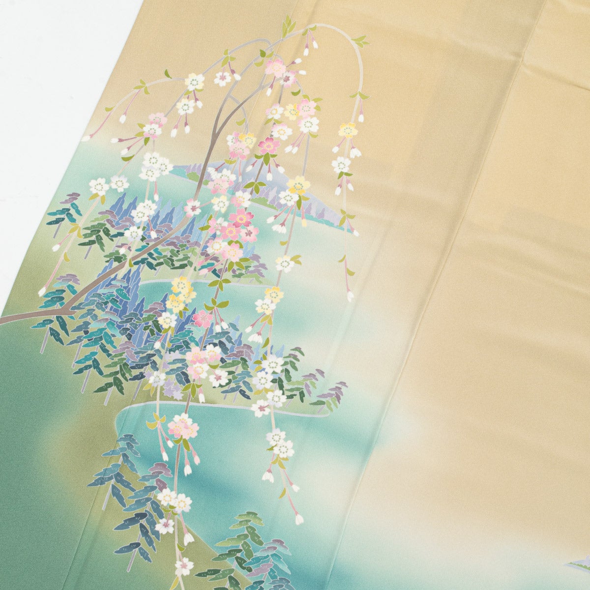 訪問着 着物 中古 正絹 袷 フォーマル 絞り 刺繍 花の図 茶色 芥子色 柳茶色 金 身丈164cm 裄68.5cm L きもの北條 A1042-10 訪問着 着物 中古 正絹 袷 フォーマル 絞り 刺繍 花の図 茶色 芥子色