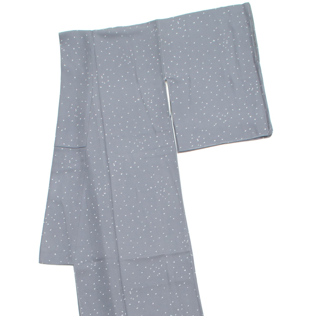 美品】小紋 霰散らし 粗密柄 グレー 仕付け糸付き 正絹 袷 身丈：約