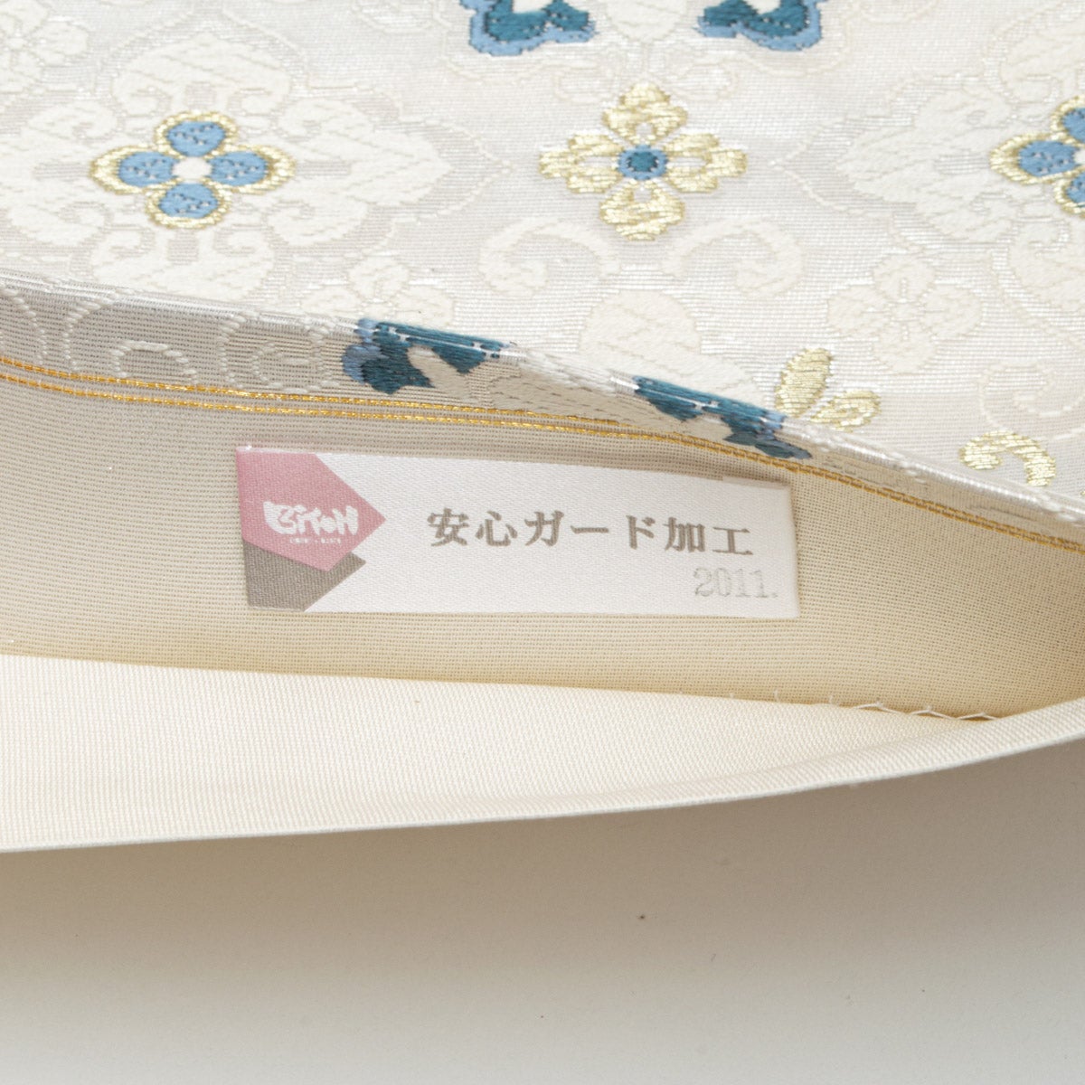 袋帯 唐花文 薄縹 白 シルバー 西陣織 正絹 礼装用 | 中古・リサイクル