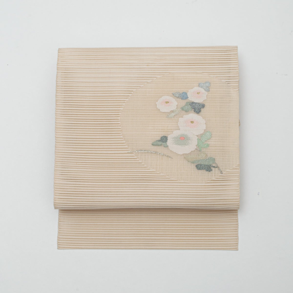 盛夏用】名古屋帯 絽 すくい織 菊花文 オフホワイト 正絹 八寸 | 中古