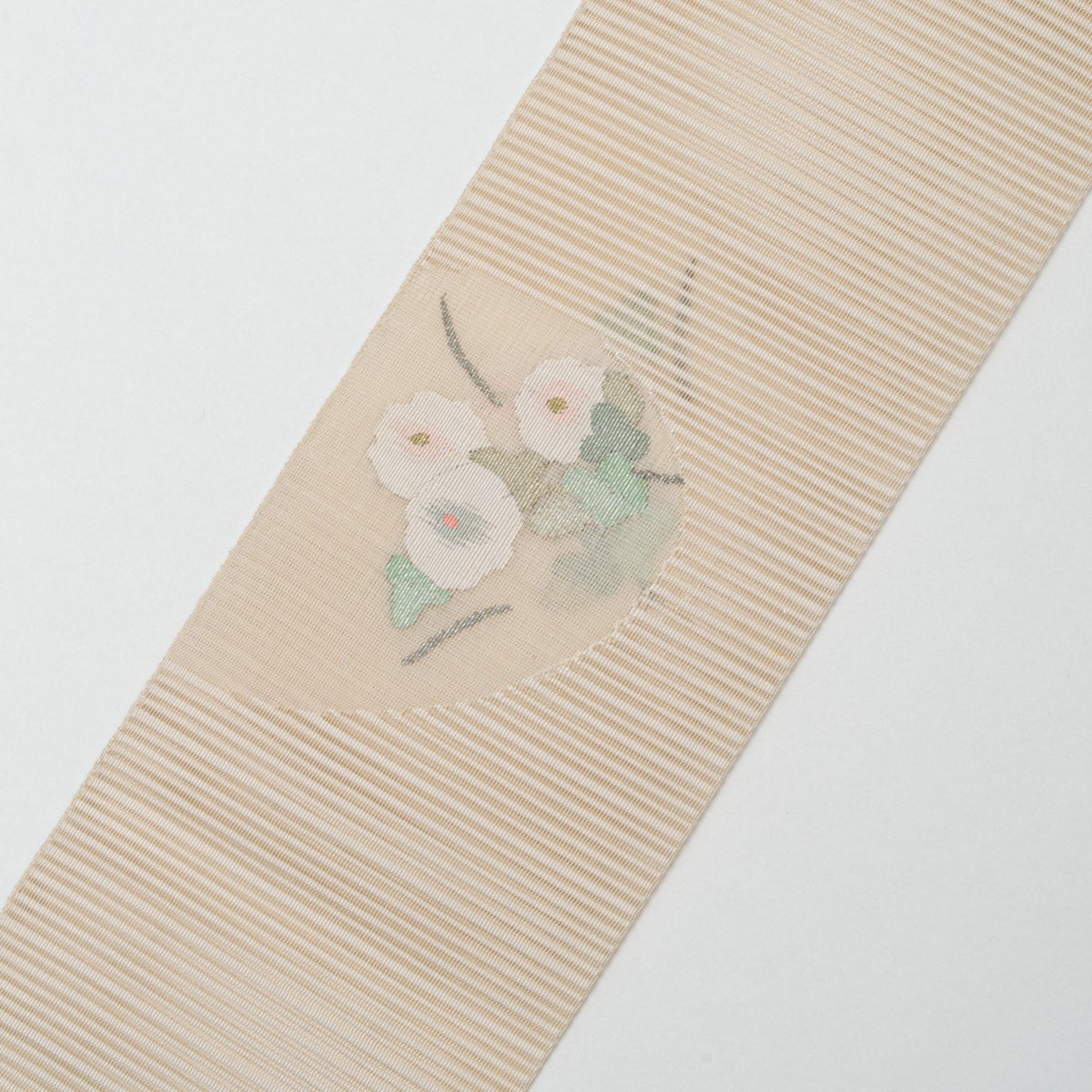 盛夏用】名古屋帯 絽 すくい織 菊花文 オフホワイト 正絹 八寸 | 中古