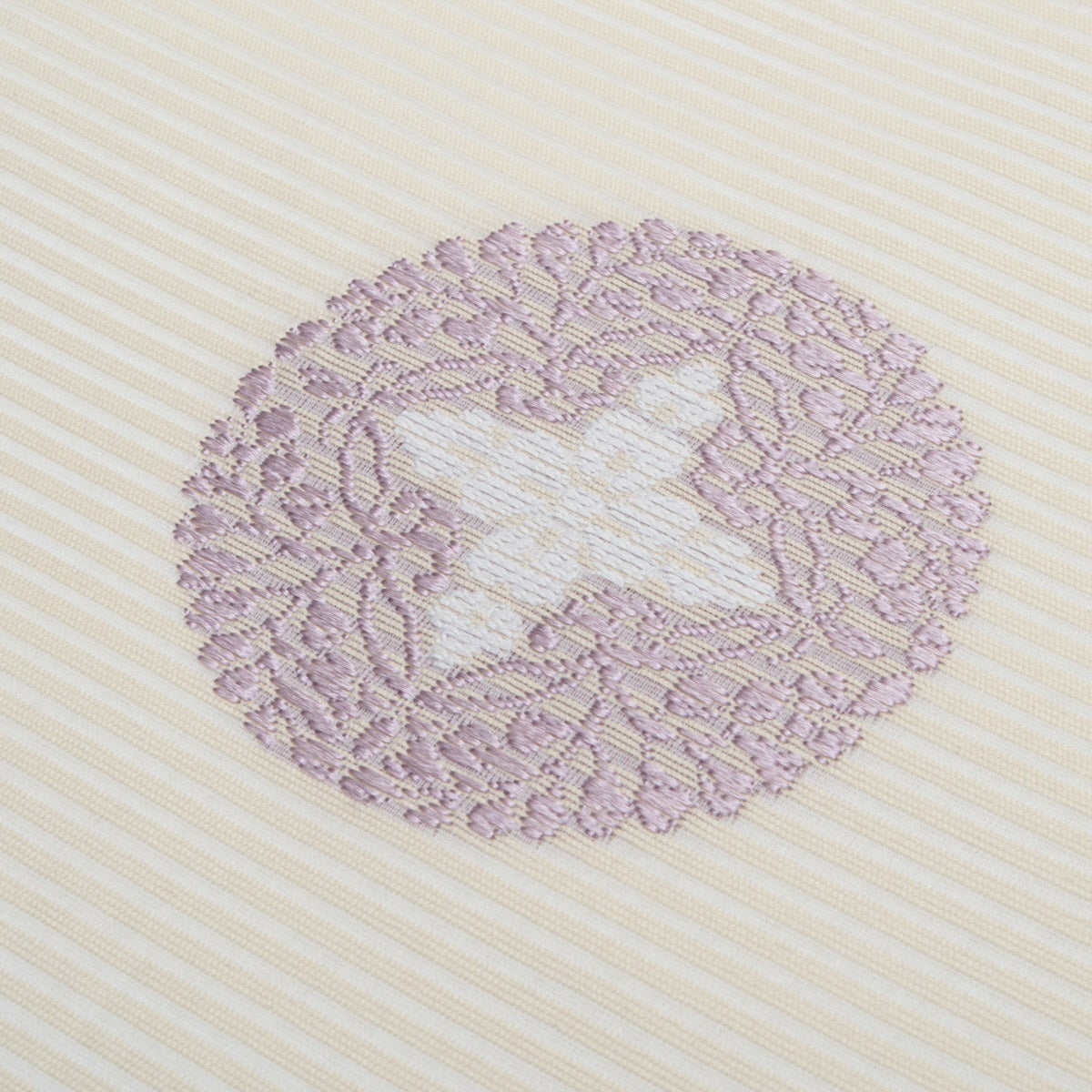 新品】名古屋帯 盛夏用 絽 唐織 唐花丸文 オフホワイト 佐々木染織謹製