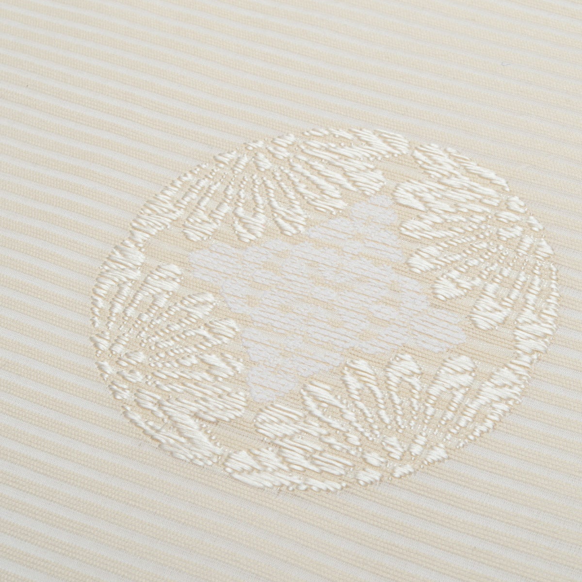 新品】名古屋帯 盛夏用 絽 唐織 唐花丸文 オフホワイト 佐々木染織謹製