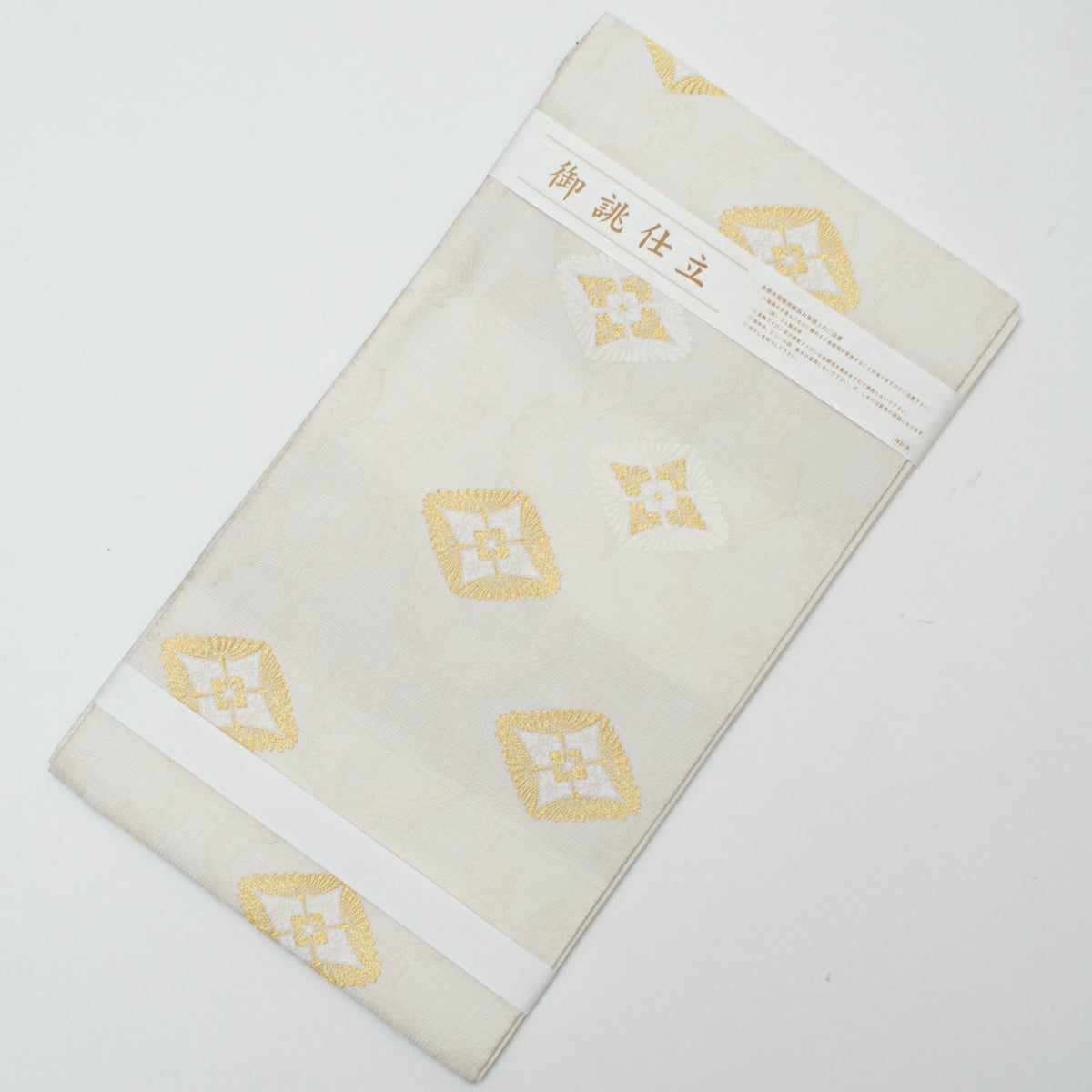 新品】名古屋帯 盛夏用 絽 唐織 唐花菱文 立涌 白 金糸 佐々木染織謹製