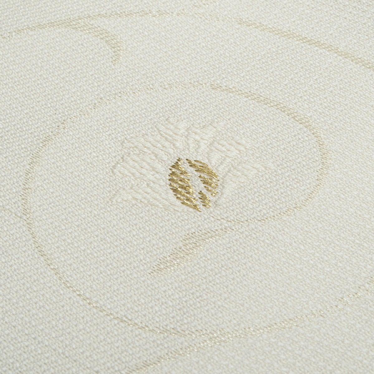 新品】名古屋帯 盛夏用 絽 唐織 花唐草文 白 金糸 佐々木染織謹製