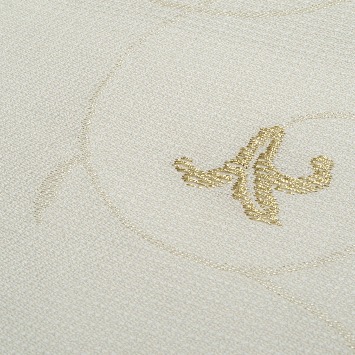 新品】名古屋帯 盛夏用 絽 唐織 花唐草文 白 金糸 佐々木染織謹製