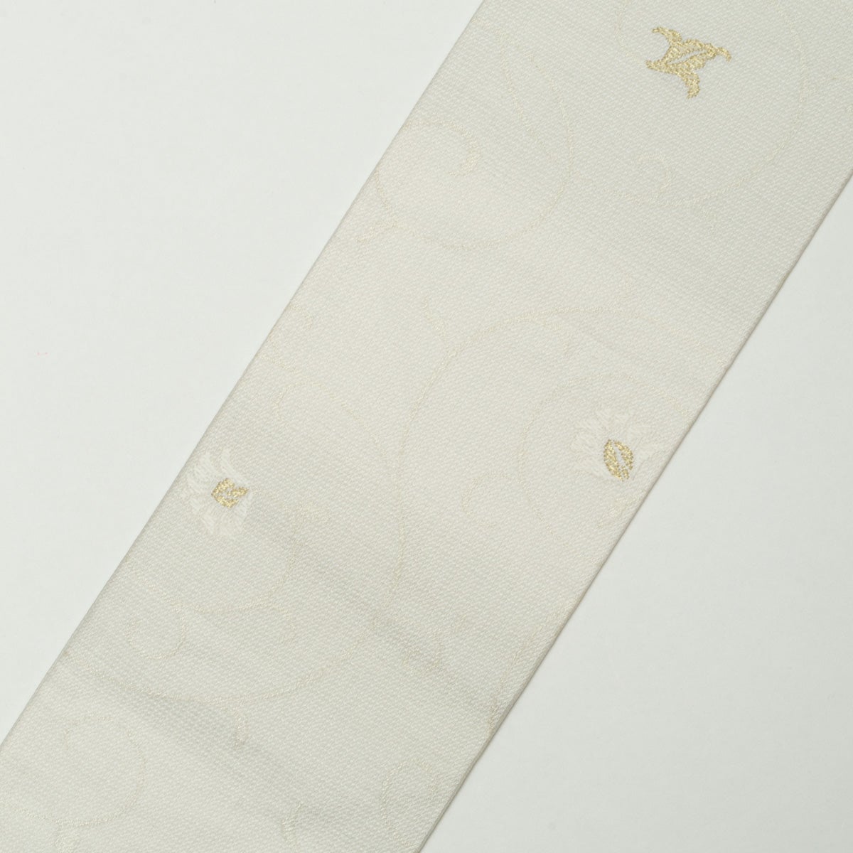新品】名古屋帯 盛夏用 絽 唐織 花唐草文 白 金糸 佐々木染織謹製