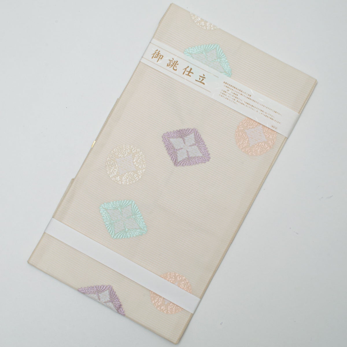 新品】名古屋帯 盛夏用 絽 唐織 唐花丸文 菱文 オフホワイト 佐々木