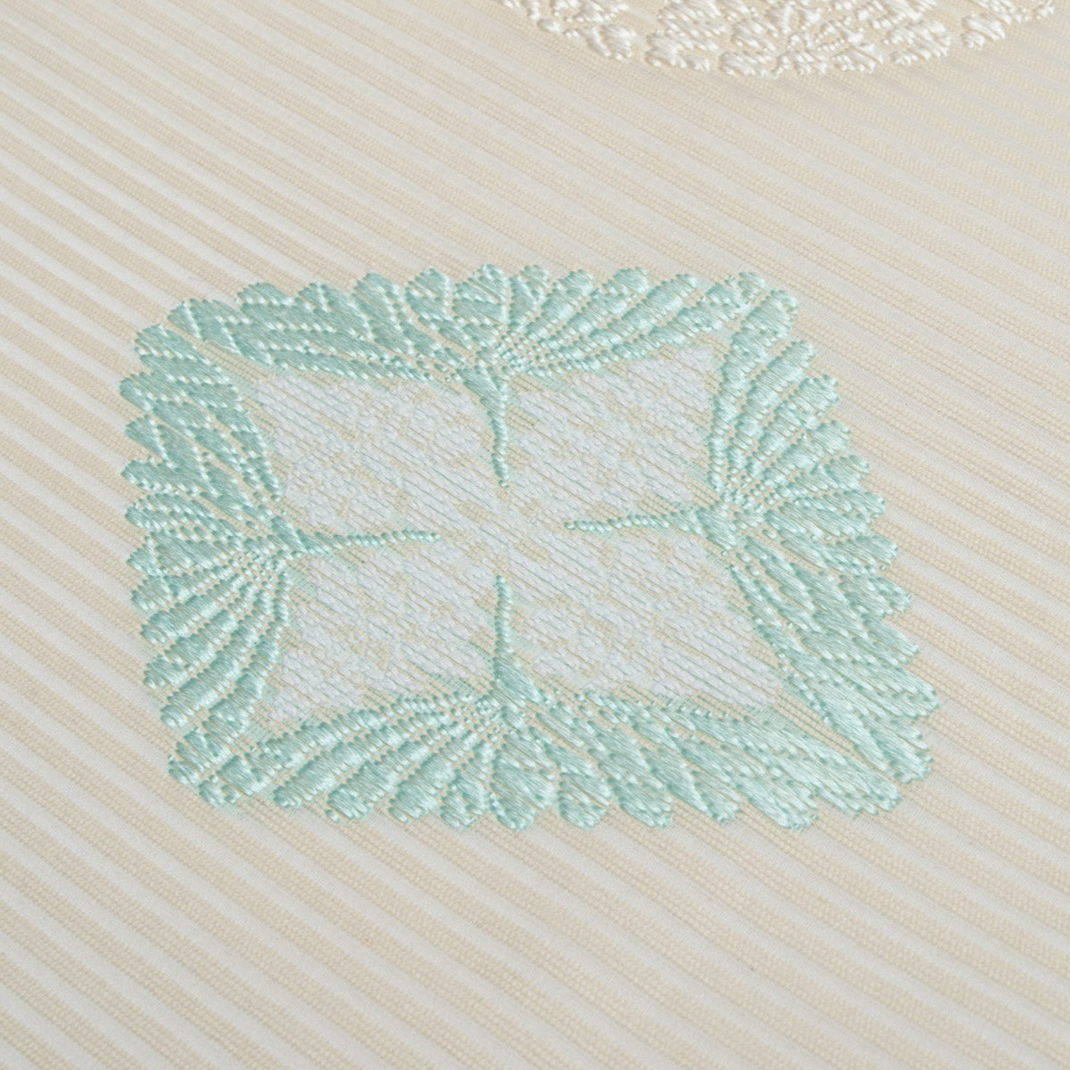 新品】名古屋帯 盛夏用 絽 唐織 唐花丸文 菱文 オフホワイト 佐々木