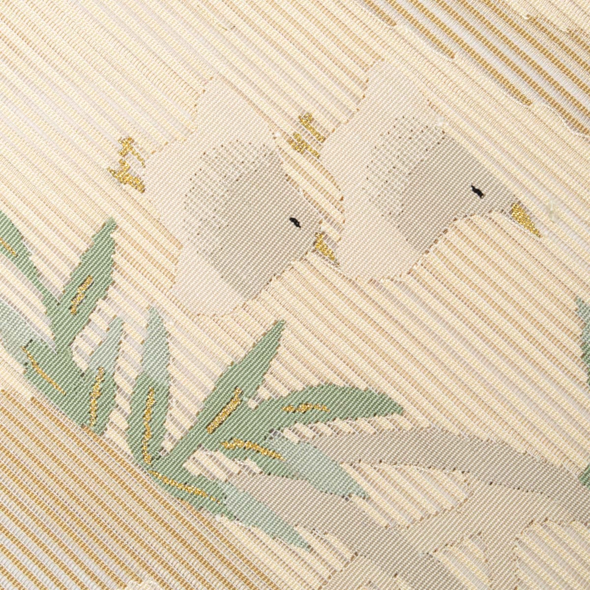 盛夏用】名古屋帯 絽 すくい織 千鳥の図 オフホワイト 正絹 八寸