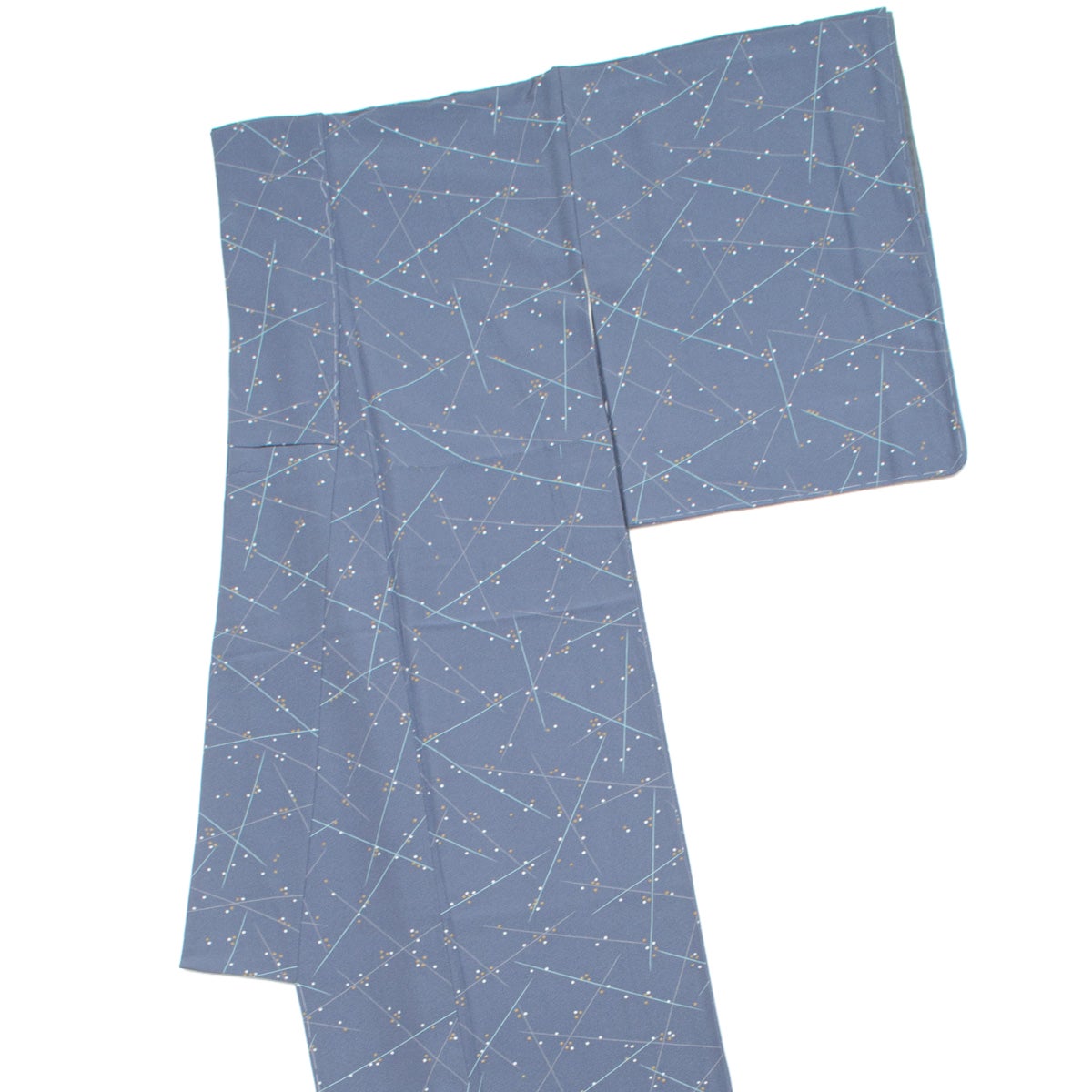 シンプルモダン【小紋】 正絹　未使用　仕付け糸つき　激安❗️ご奉仕価格‼️ 美品】小紋 友禅 抽象柄 群青 仕付け糸付き 正絹 袷 身丈：約162cm 裄