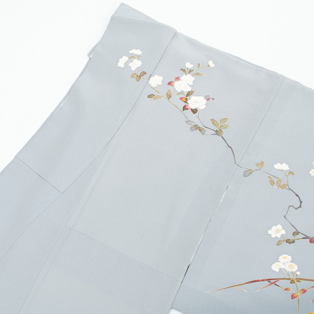 加賀友禅の名匠 百貫達雄】訪問着 桜と光悦寺垣の図 ブルーグレー 正絹