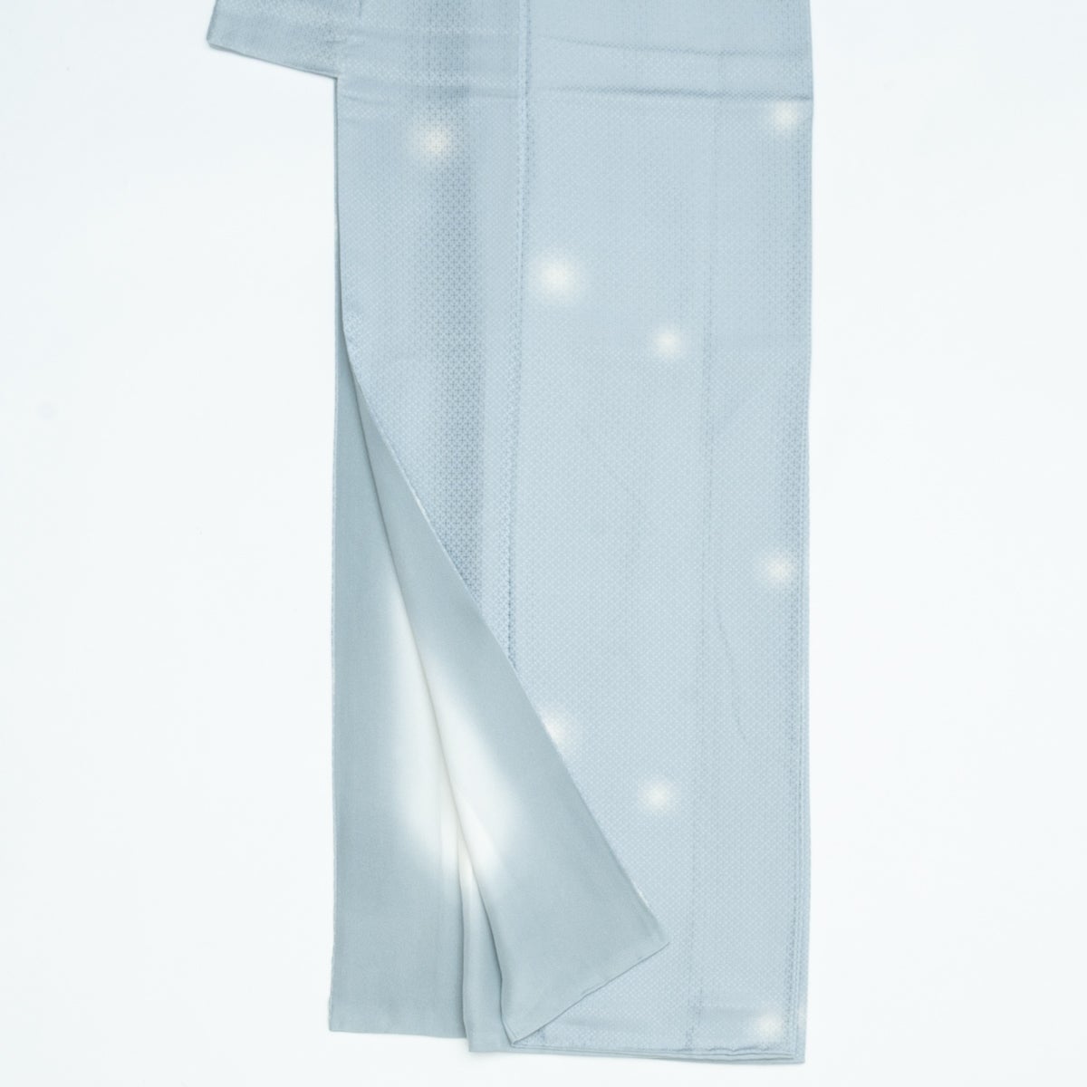 美品】飛び柄小紋 蛍暈し アイスブルー 正絹 袷 身丈：約159cm 裄：約
