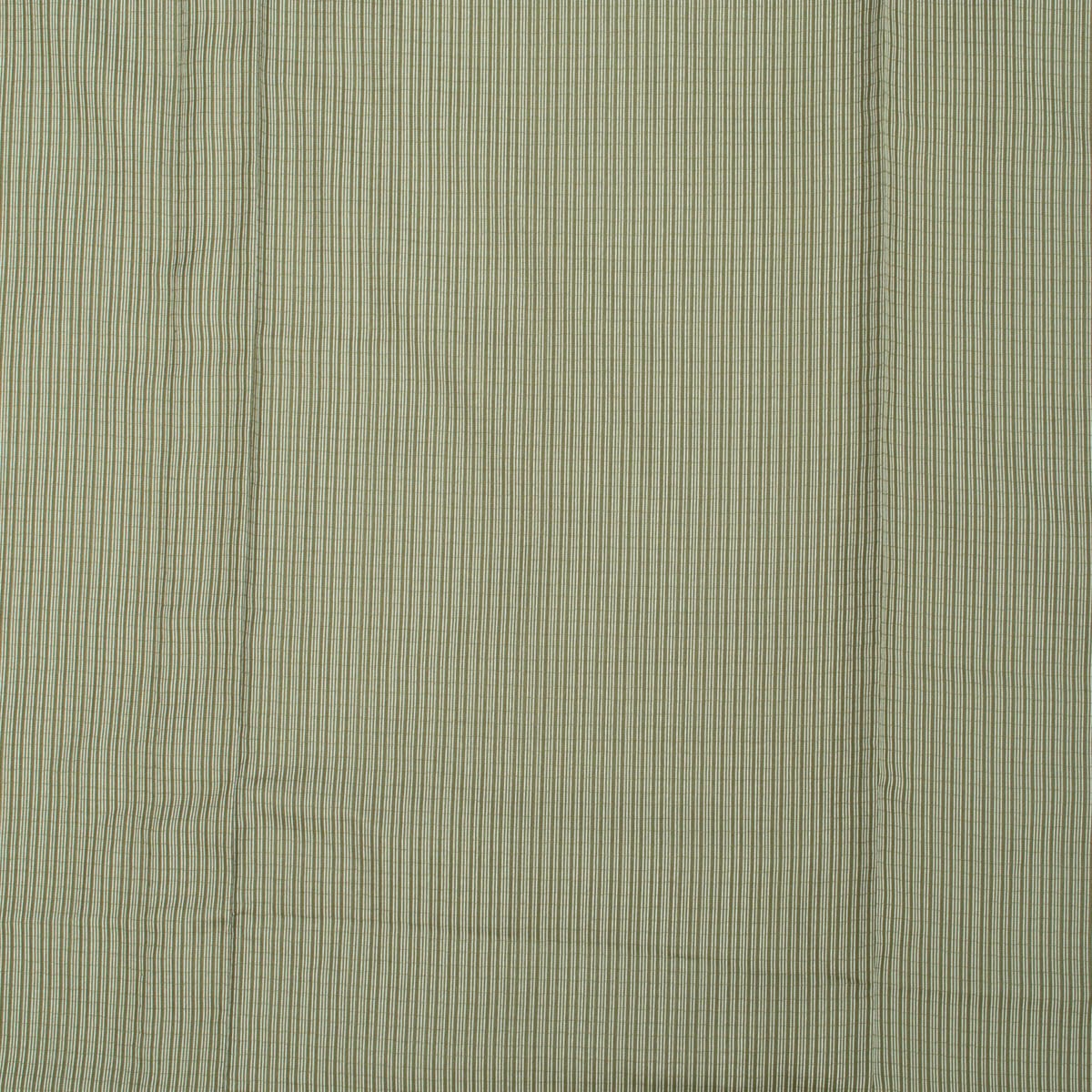秋用単衣】小紋 縞 格子 麹塵 白 正絹 身丈：約153.5cm 裄：約64.5cm