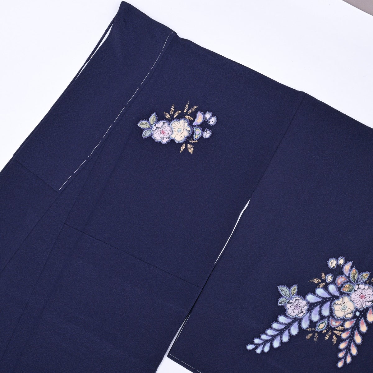 翠山工房】 訪問着 辻が花文様 パープルネイビー 長襦袢付き 未着用品