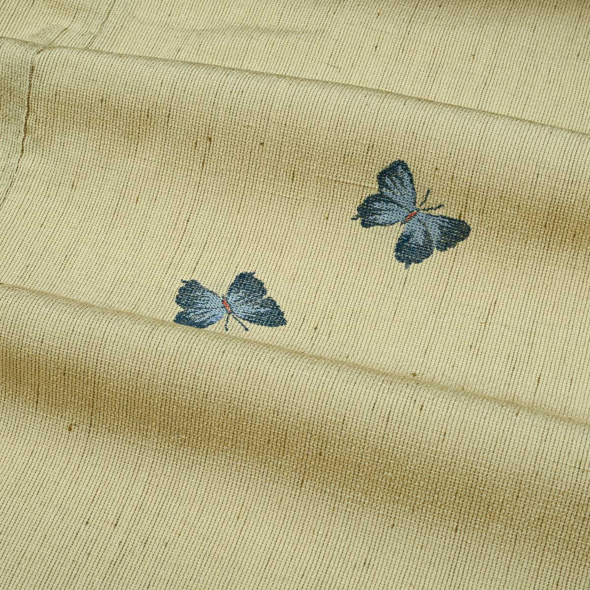 小紋 胡蝶の図 縞 蒸栗色 正絹 袷 身丈：約155.5cm 裄：約65cm | 中古
