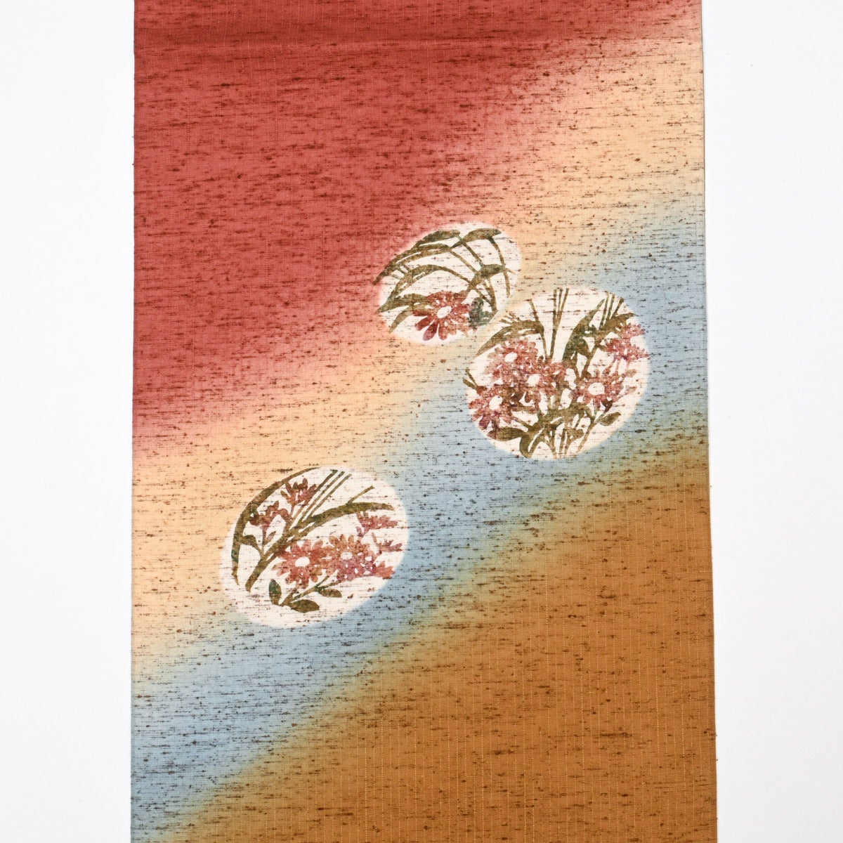 ぜんまい紬】洒落袋帯 2WAY 暈し染め 植物の図 やまと誂品 正絹 未使用